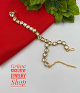 Kundan Adjustable Loose Hath Fool Bracelets